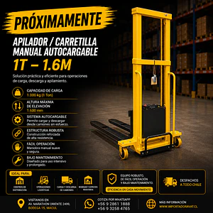 Apilador / Carretilla Manual Autocargable 1T – 1.6M (Precio + IVA)