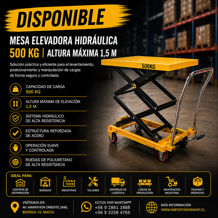 MESA ELEVADORA 500 KG,1.5 M 1