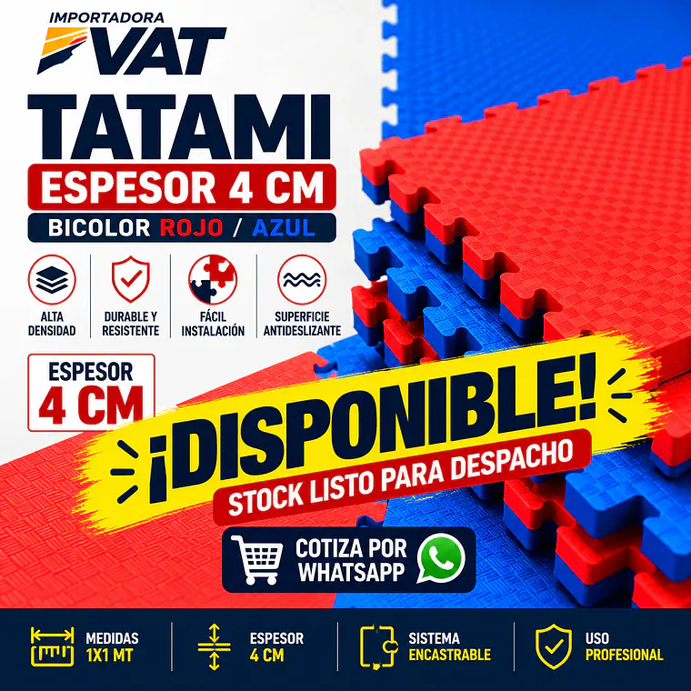 TATAMI 1X1X4CM  BICOLOR (ROJO/AZUL)  (Precio + IVA) 1