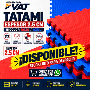 TATAMI 1X1X2.5CM  BICOLOR (ROJO/AZUL) (Precio + IVA)