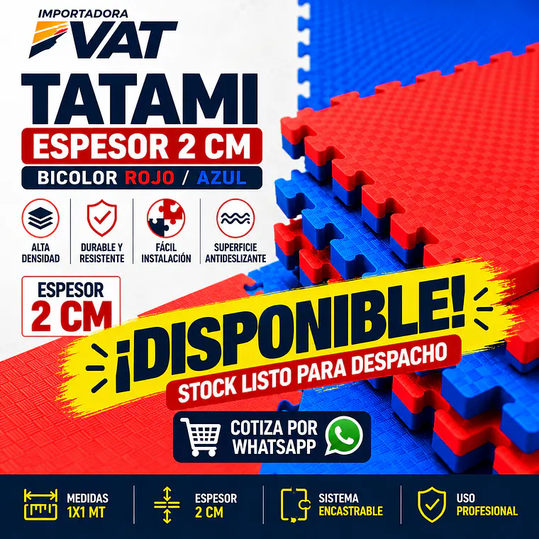 TATAMI 1X1X2CM  BICOLOR (ROJO/AZUL) (Precio + IVA) 1