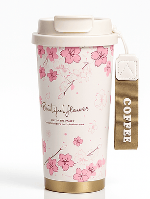 Termo con diseño floral  520ml | Interior cerámico