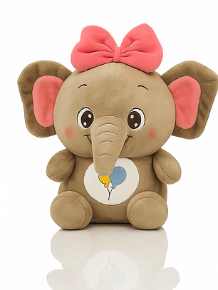 Elefantita de Peluche con Moño – El Regalo Más Tierno del Mundo