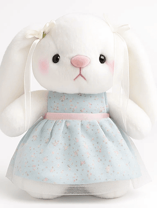 Conejita de Peluche con Vestido – Edición Floral Pastel
