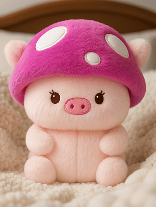 Cerdito con Gorro Rosa – Peluche Suave de 23 cm