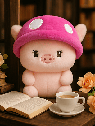 Cerdito con Gorro Rosa – Peluche Suave de 23 cm