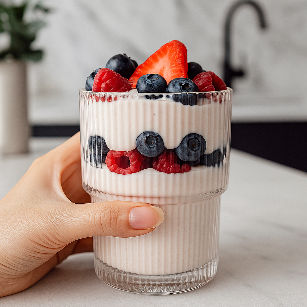 Set de 6 Vasos de Vidrio Acanalado 400 ml (12 × 7 cm) 4