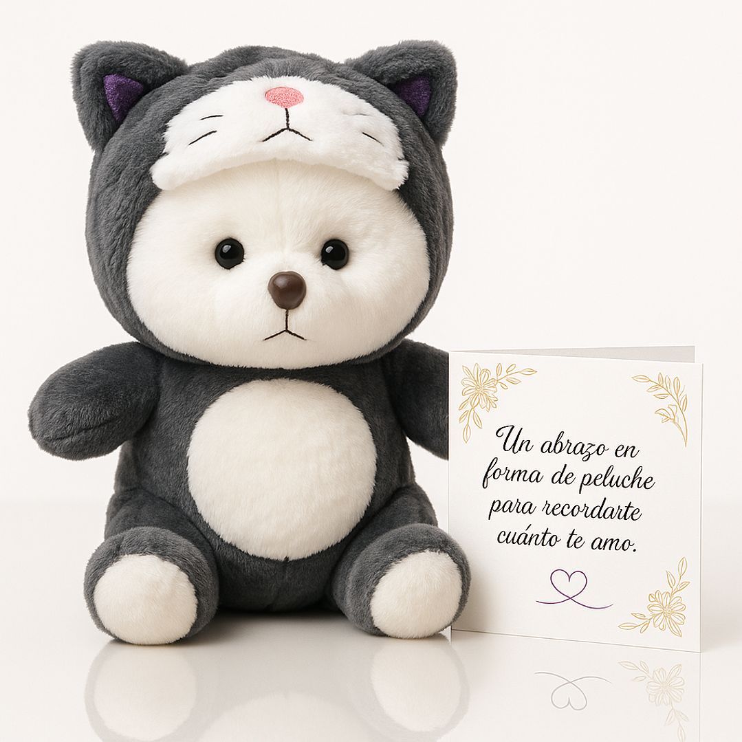 Peluche tierno con capucha animal - Importadora Victory- 30cm 1