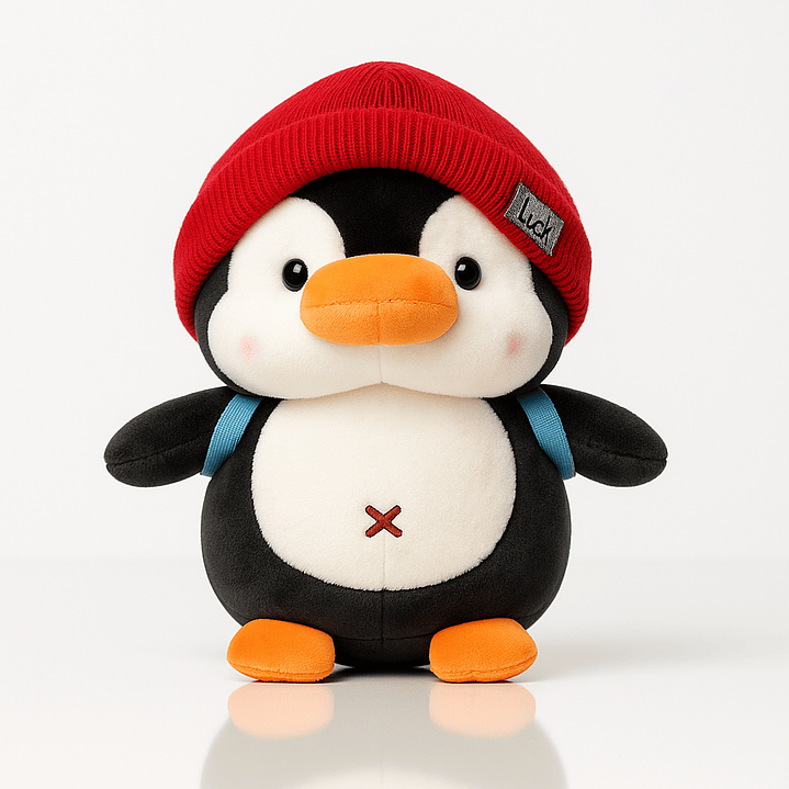 Peluche Pingüino con Gorro y Mochila – Suave, tierno y perfecto para regalar 4