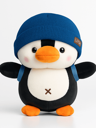 Peluche Pingüino con Gorro y Mochila – Suave, tierno y perfecto para regalar
