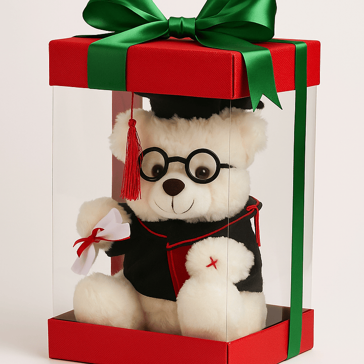 “Oso de Graduación 20cm con Birrete y Diploma – Peluche Premium para Regalo” 5