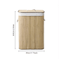 Cesto Organizador de Ropa Sucia de Bambú – 60 cm, con Tapa y Asas de Cuerda | Elegante y Resistente - Miniatura 2
