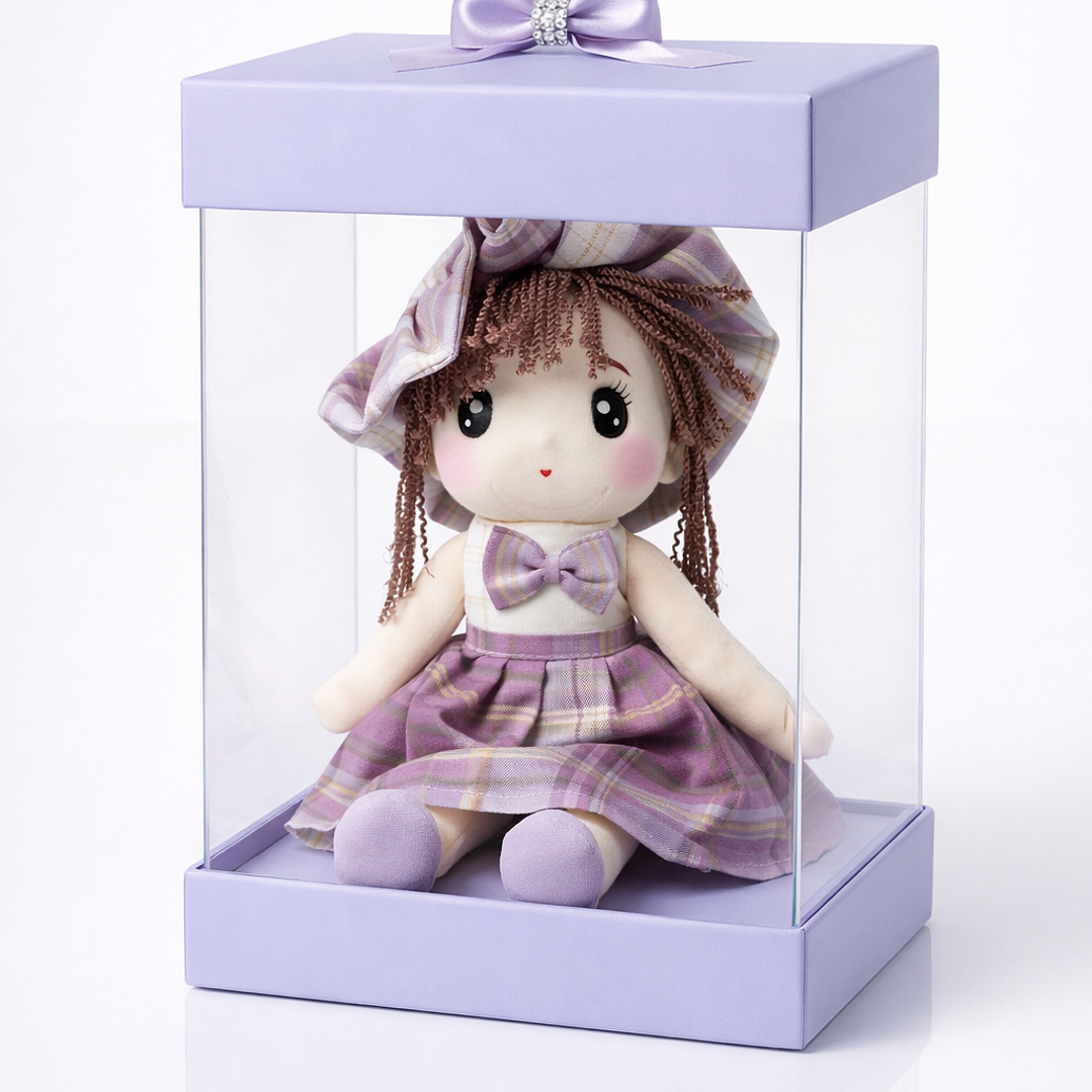 Muñeca de Peluche 35 cm con Vestido y Sombrero – Diseño Clásico 4