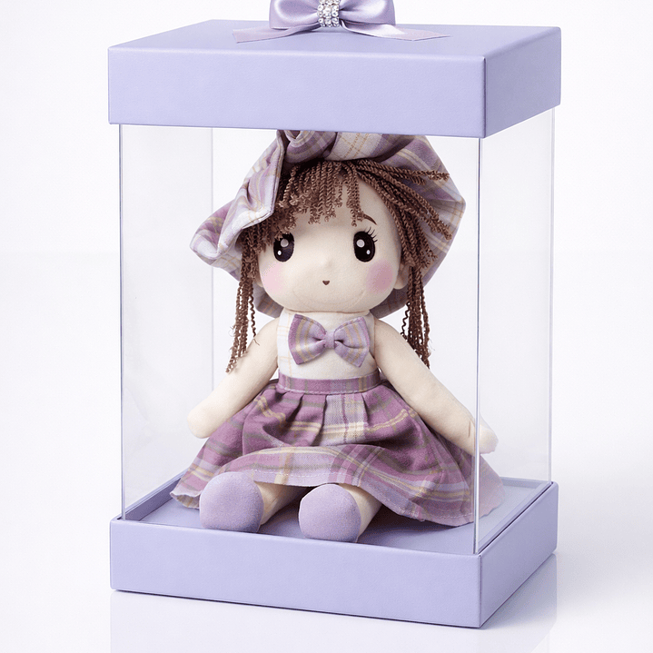 Muñeca de Peluche 35 cm con Vestido y Sombrero – Diseño Clásico 4