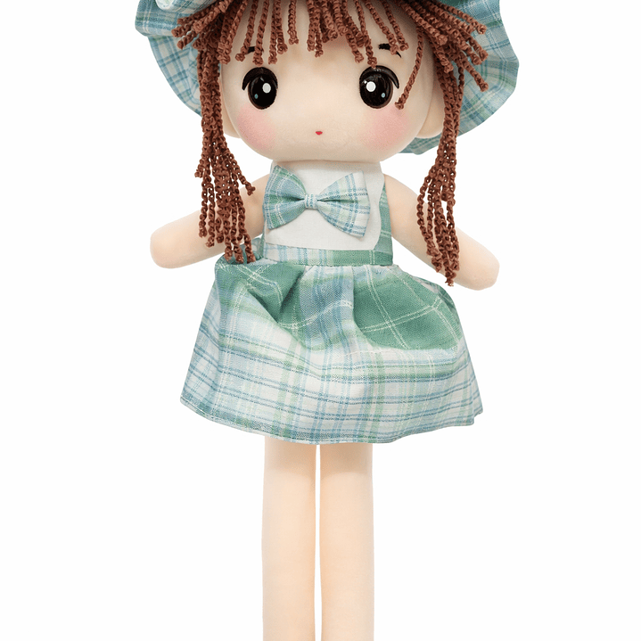 Muñeca de Peluche 35 cm con Vestido y Sombrero – Diseño Clásico 3