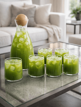 Juego de licorera de vidrio con tapa de madera + 6 vasos elegantes | Set premium para bar y hogar