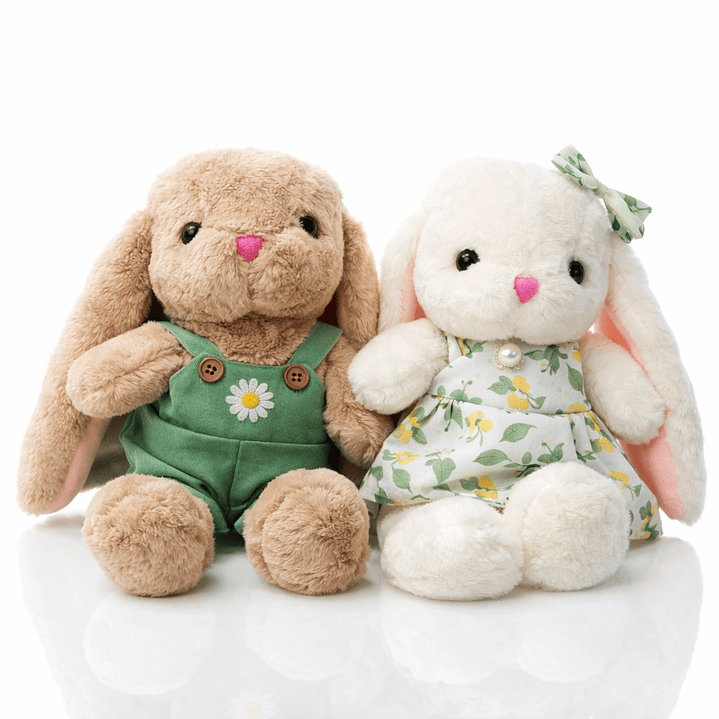 Pareja de Conejos de Peluche 30 cm – Importados, Suaves y Elegantes para Regalo Especial 1