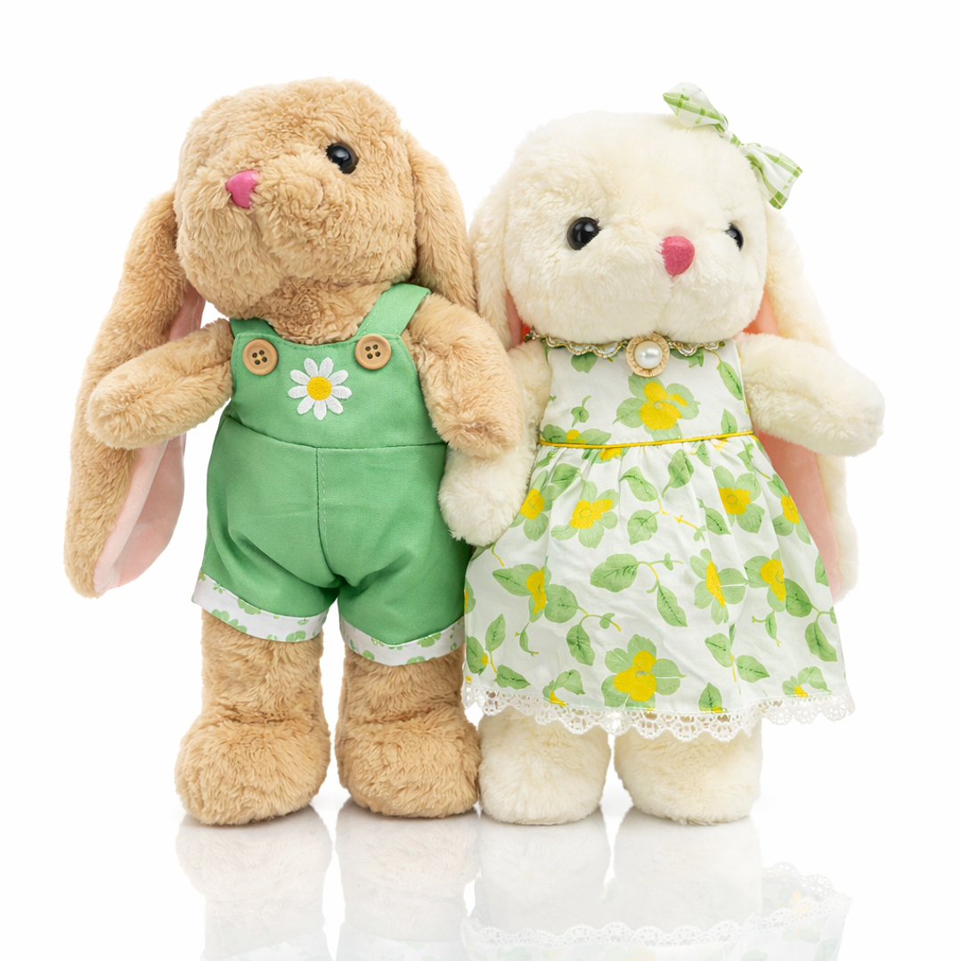 Pareja de Conejos de Peluche 30 cm – Importados, Suaves y Elegantes para Regalo Especial 2