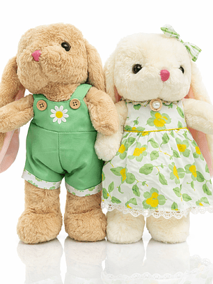 Pareja de Conejos de Peluche 30 cm – Importados, Suaves y Elegantes para Regalo Especial
