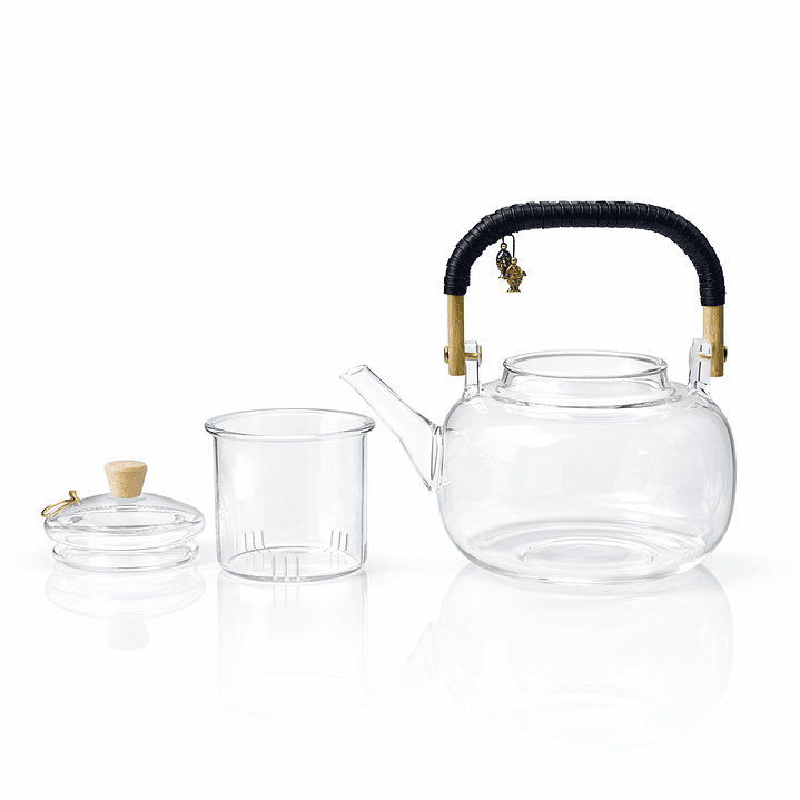 Tetera de Vidrio Borosilicato 900 ml con Infusor y Asa Premium 3