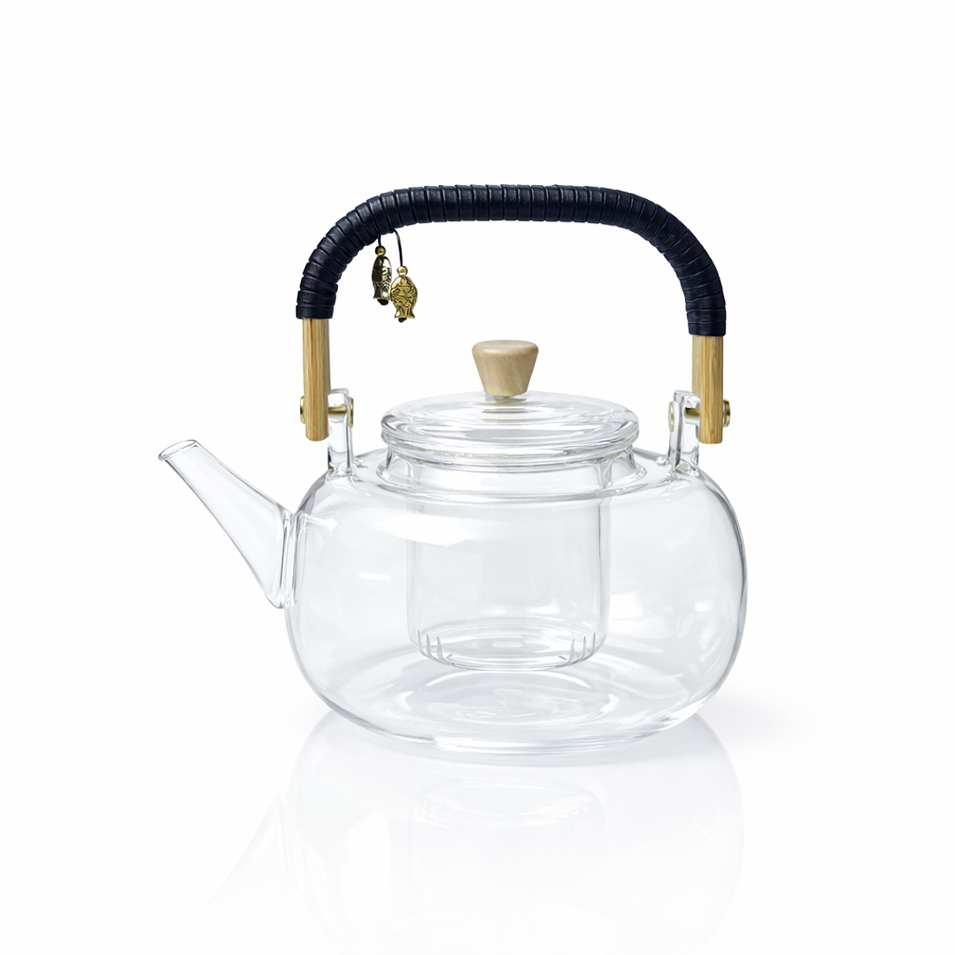 Tetera de Vidrio Borosilicato 900 ml con Infusor y Asa Premium 4