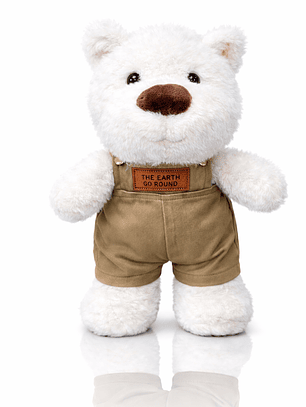 Oso Polar de Peluche Premium 38 cm – Estilo Vintage Elegante