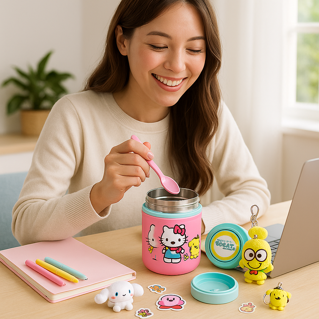 Lonchera Térmica Infantil 630 ml de Acero Inoxidable 304 con Cuchara – Recipiente para Comida Escolar 1