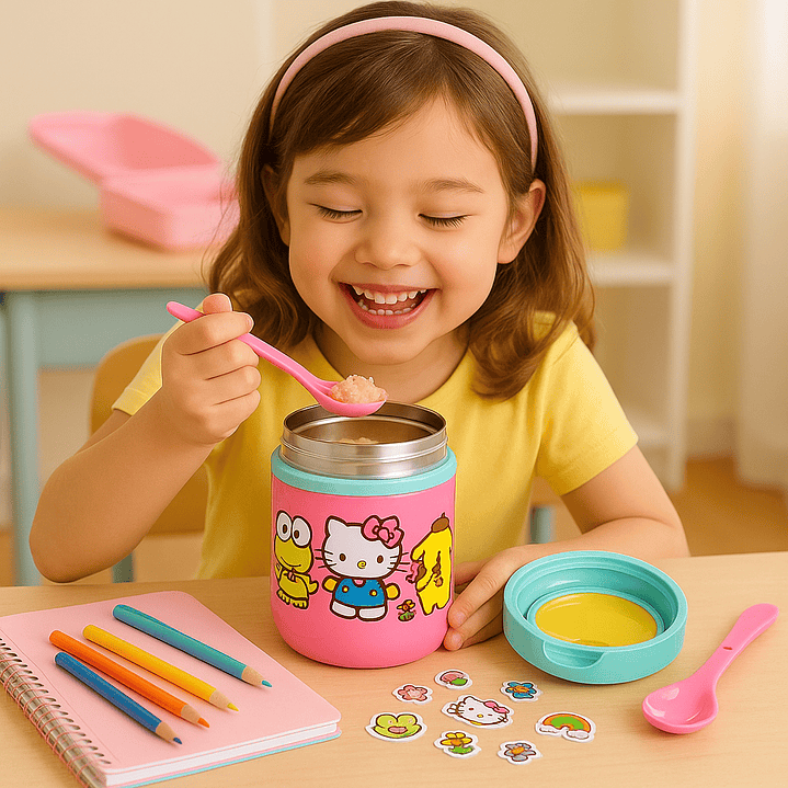 Lonchera Térmica Infantil 630 ml de Acero Inoxidable 304 con Cuchara – Recipiente para Comida Escolar 5