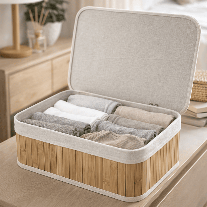 Set de Cajas Organizadoras de Bambú con Tapa – Organizador de Ropa Interior y Accesorios (3 Tamaños) 1