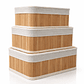 Set de Cajas Organizadoras de Bambú con Tapa – Organizador de Ropa Interior y Accesorios (3 Tamaños) - Miniatura 3