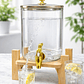 Dispensador de Bebidas de Vidrio 3.2 Litros con Base de Bambú y Grifo – Dispensador para Jugos, Limonada o Agua - Miniatura 6