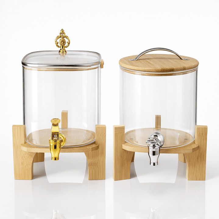 Dispensador de Bebidas de Vidrio 3.2 Litros con Base de Bambú y Grifo – Dispensador para Jugos, Limonada o Agua 7