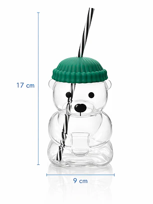 Vaso Osito con Sorbete – Vaso para Batidos, Smoothies y Leche con Chocolate | Vaso Kawaii Reutilizable
