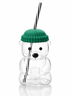 Vaso Osito con Sorbete – Vaso para Batidos, Smoothies y Leche con Chocolate | Vaso Kawaii Reutilizable