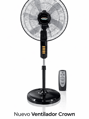 Ventilador Crown 18” con Control Remoto | 5 Aspas Acrílicas Silenciosas – 150W de Potencia