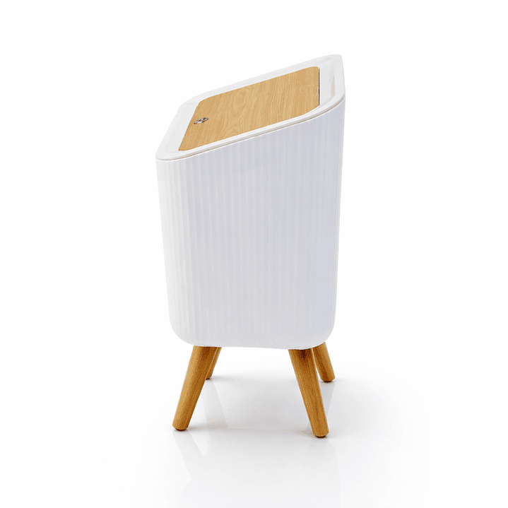 Tacho de Basura Moderno con Tapa Color Madera – Diseño Elegante para Baño y Hogar 3
