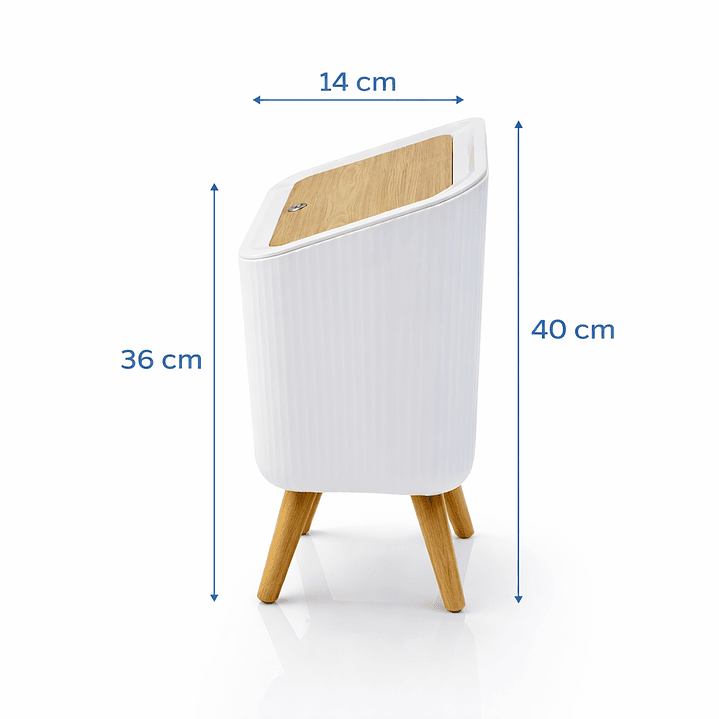 Tacho de Basura Moderno con Tapa Color Madera – Diseño Elegante para Baño y Hogar 4