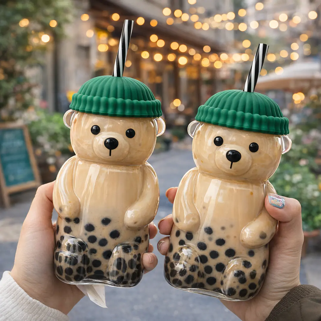 Vaso Osito con Sorbete – Vaso para Batidos, Smoothies y Leche con Chocolate | Vaso Kawaii Reutilizable 6
