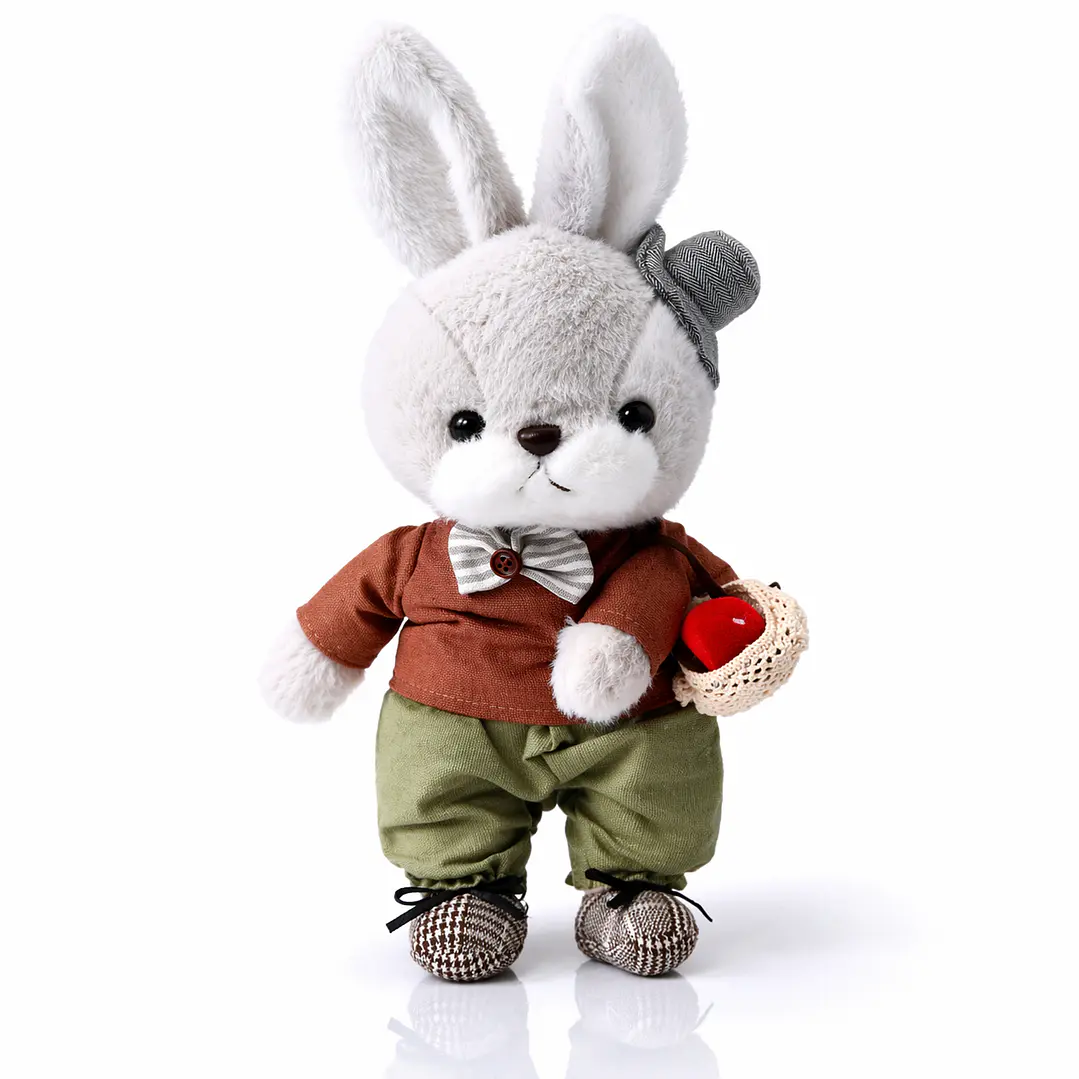 Conejos de Peluche Elegantes 32 cm – Pareja Vintage Decorativa | Regalo Romántico y Coleccionable 2