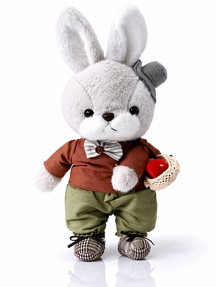 Conejos de Peluche Elegantes 32 cm – Pareja Vintage Decorativa | Regalo Romántico y Coleccionable