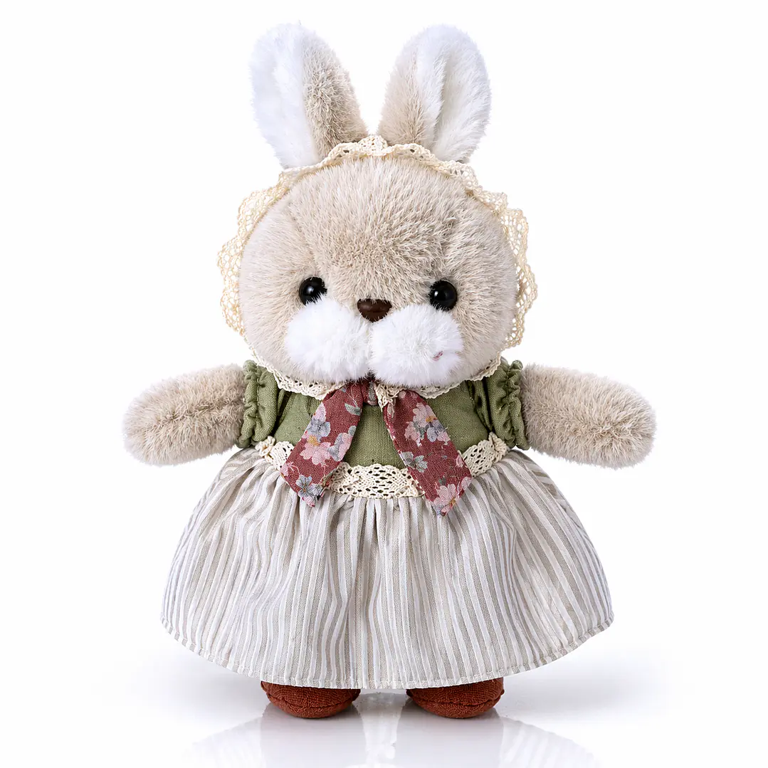 Conejos de Peluche Elegantes 32 cm – Pareja Vintage Decorativa | Regalo Romántico y Coleccionable 3