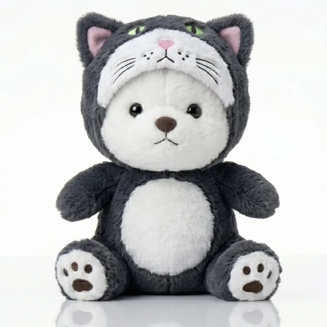 Peluche tierno con capucha animal - Importadora Victory- 30cm 1