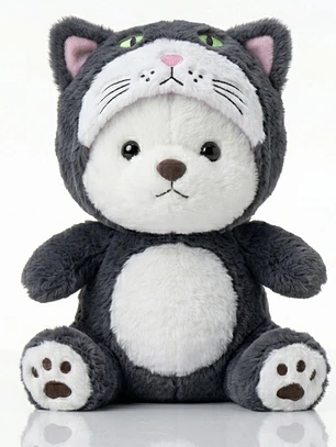 Peluche tierno con capucha animal - Importadora Victory- 30cm