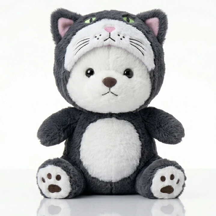 Peluche tierno con capucha animal - Importadora Victory- 30cm 1