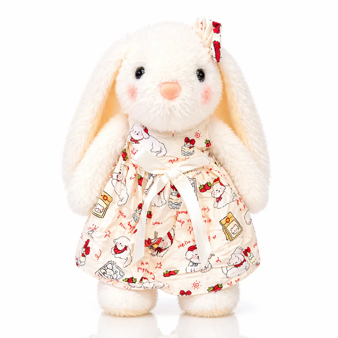 Conejita de Peluche con Vestido – Edición Floral Pastel 1