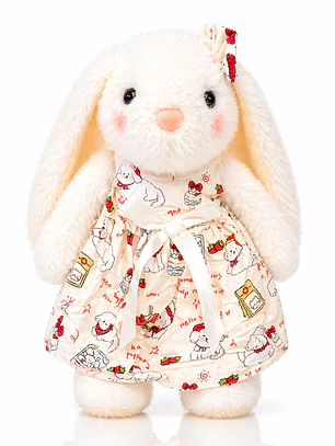 Conejita de Peluche con Vestido – Edición Floral Pastel