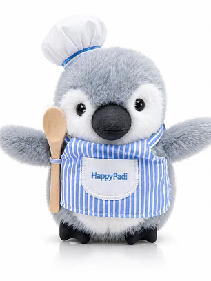 Peluches de Pingüino 22 cm Premium – Decorativos con Accesorios (Chef, Pintor y Pescador) Regalo Original y Tierno