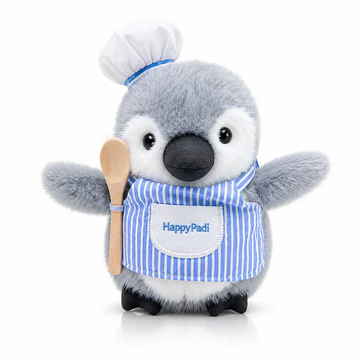 Peluches de Pingüino 22 cm Premium – Decorativos con Accesorios (Chef, Pintor y Pescador) Regalo Original y Tierno 1
