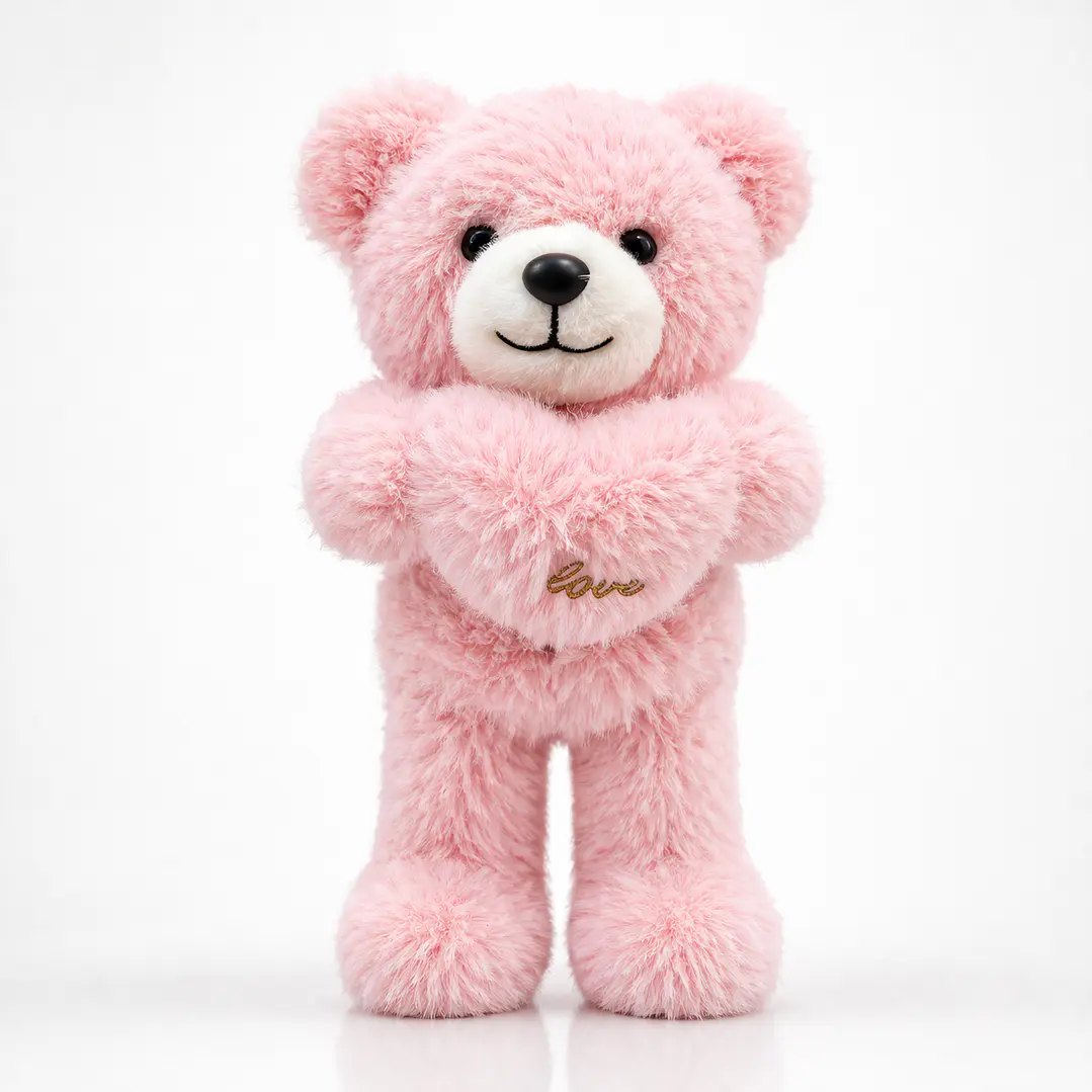 Ositos de Peluche Premium 30 cm con Corazón “Love” – Regalo Ideal Día de la Madre, San Valentín o Aniversario (Blanco, Rosado y Marrón) 1