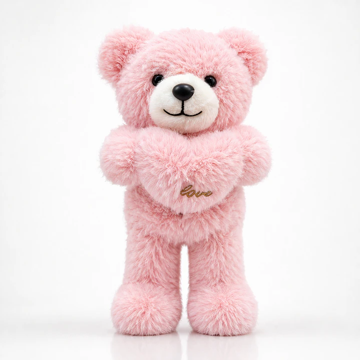 Ositos de Peluche Premium 30 cm con Corazón “Love” – Regalo Ideal Día de la Madre, San Valentín o Aniversario (Blanco, Rosado y Marrón) 1
